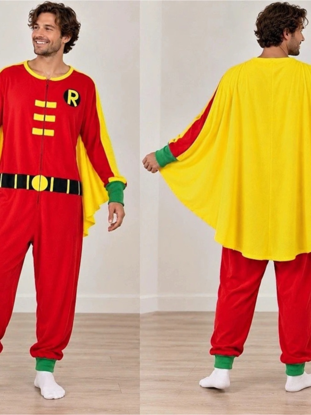 DC Comics Robin Kigurumi Caped Union Suit One Size Unisex Fleece Costume Pajamas